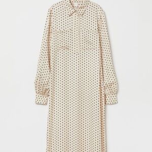 H&M Polka Dot Long Sleeve Shirt Dress
